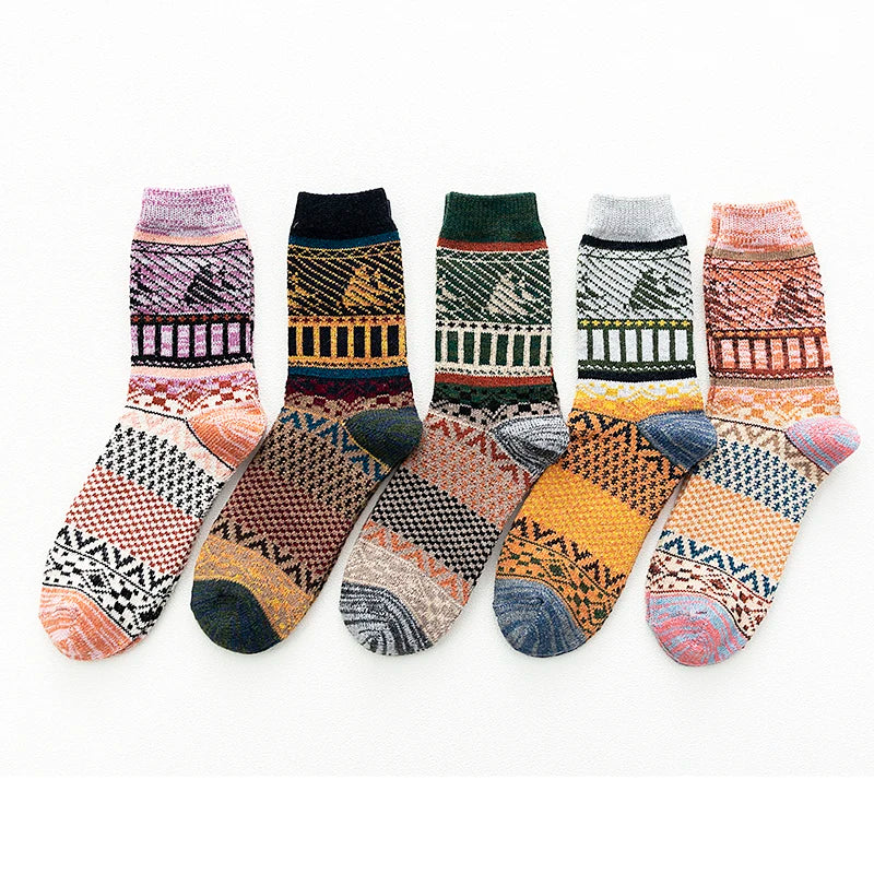 5 Pairs Vintage Winter Socks