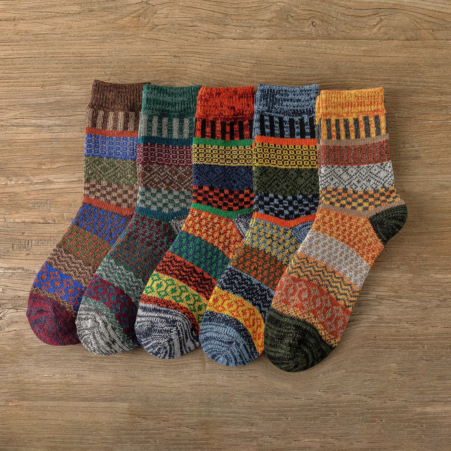 5 Pairs Vintage Winter Socks