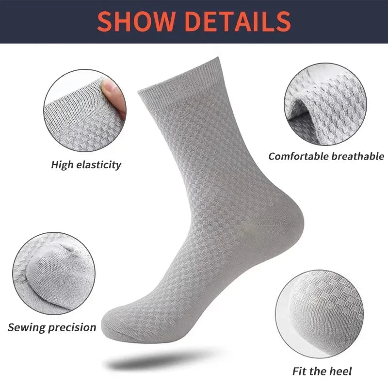 Bamboo Fiber Business Crew Socks – 5 Pairs