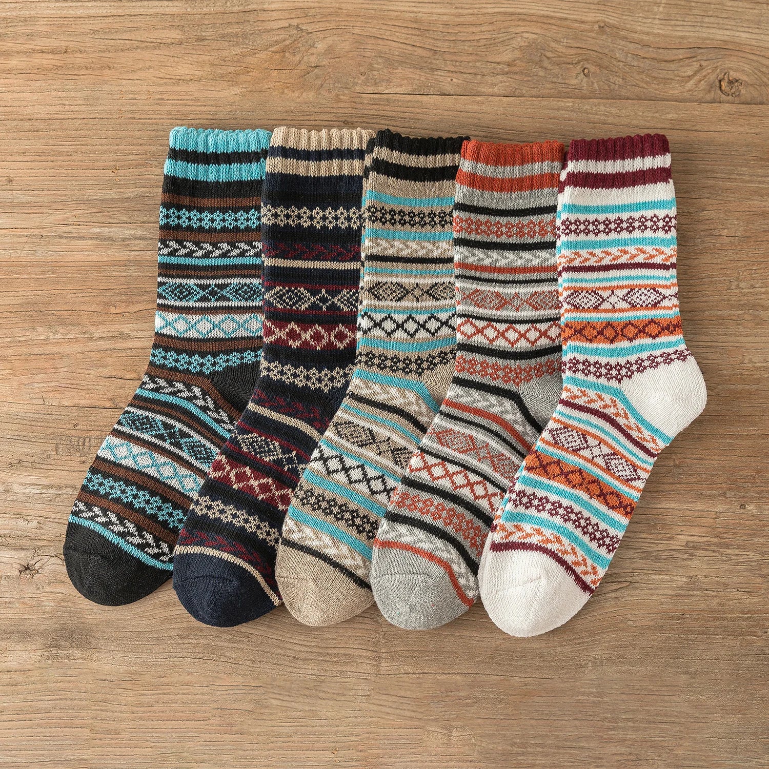 5 Pairs Vintage Winter Socks