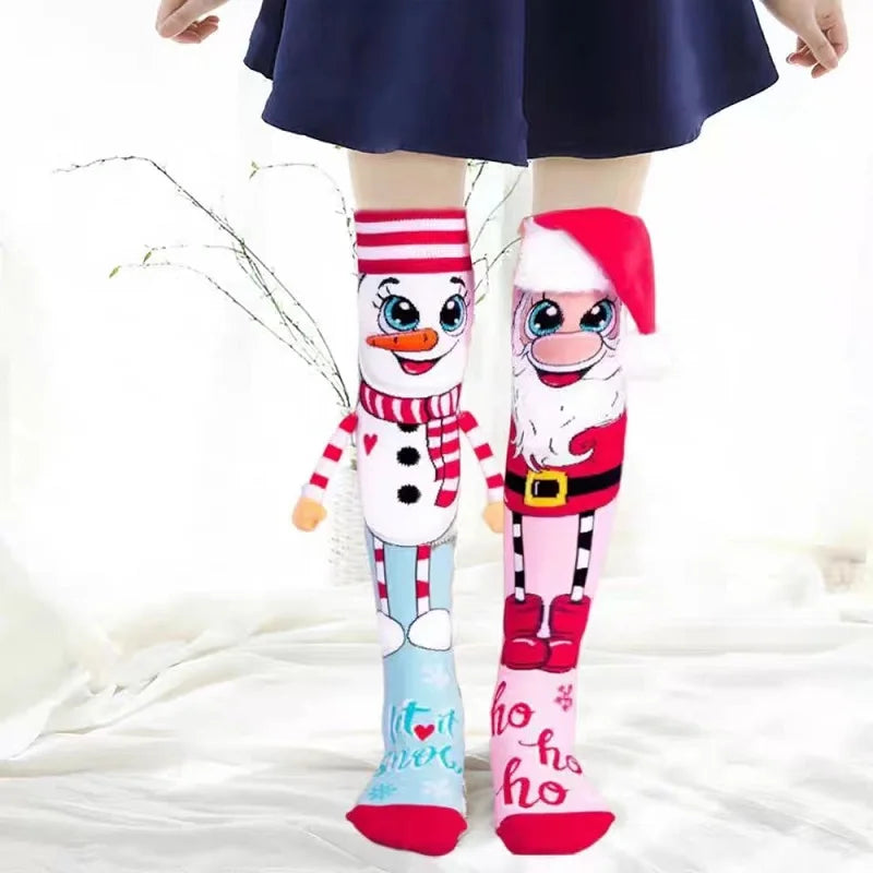 Cozy Christmas Slipper Socks – Santa & Snowman Design