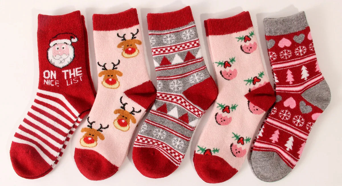 Winter Xmas Wool Women Socks