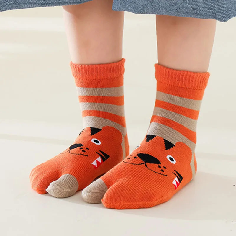 Kids Cotton Tabi Socks – 5 Pairs