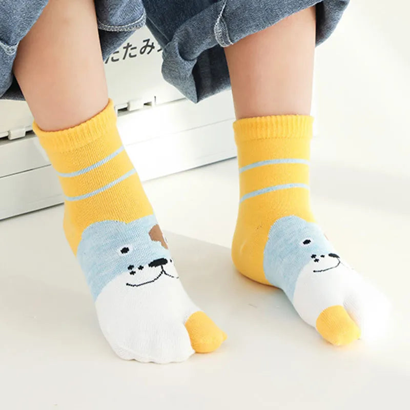 Kids Cotton Tabi Socks – 5 Pairs