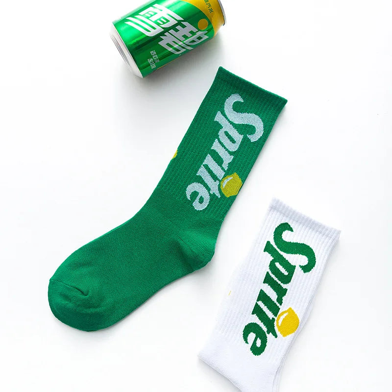 Hip Hop Drink-Themed Socks – Cola & Sprite Designs