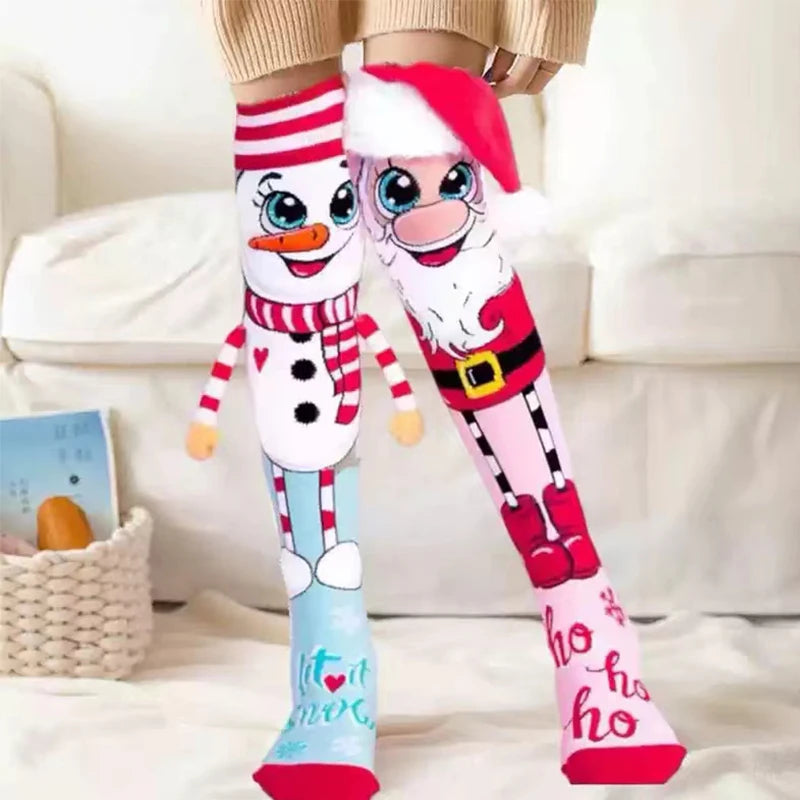 Cozy Christmas Slipper Socks – Santa & Snowman Design