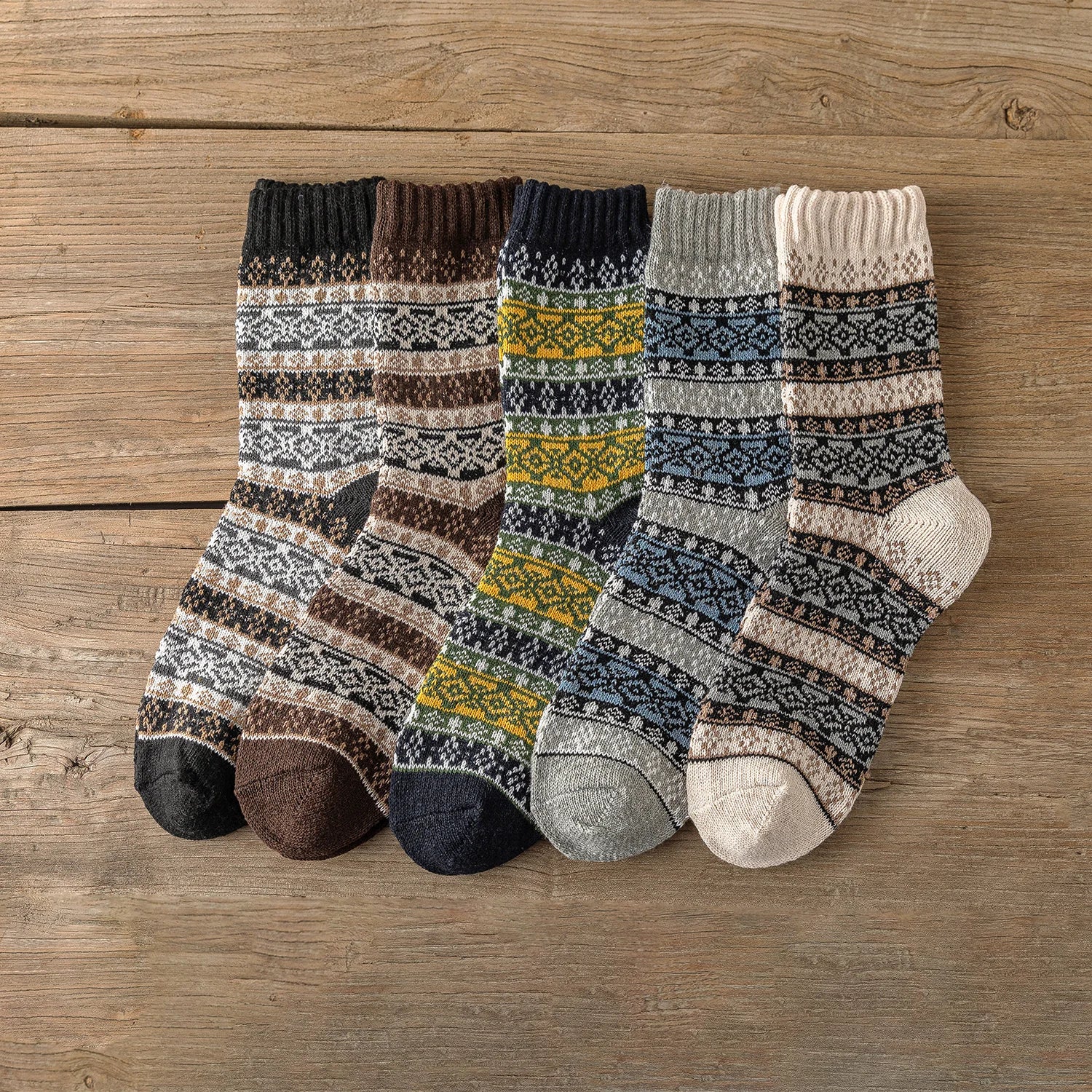 5 Pairs Vintage Winter Socks