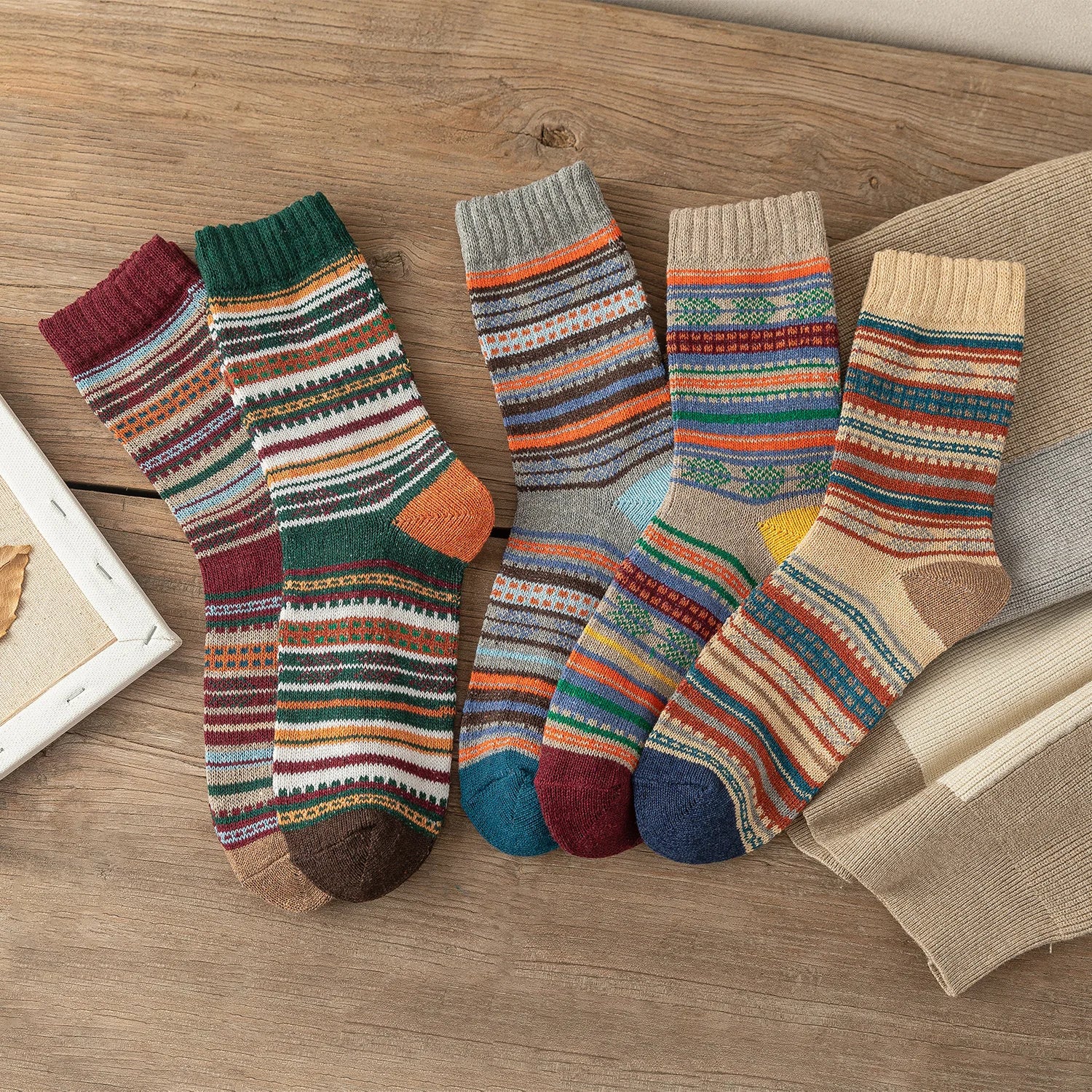 5 Pairs Vintage Winter Socks