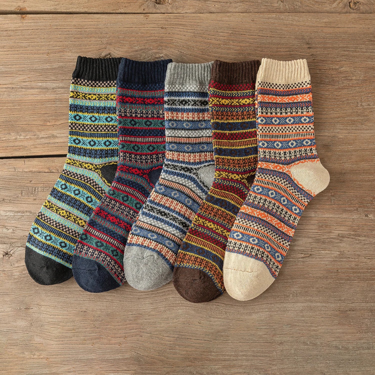 5 Pairs Vintage Winter Socks