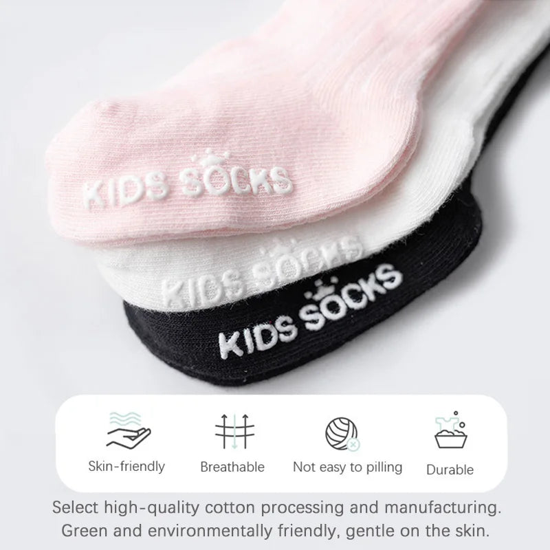 Girls' Knee-High Socks with Bow & Lace – Toddlers Cotton