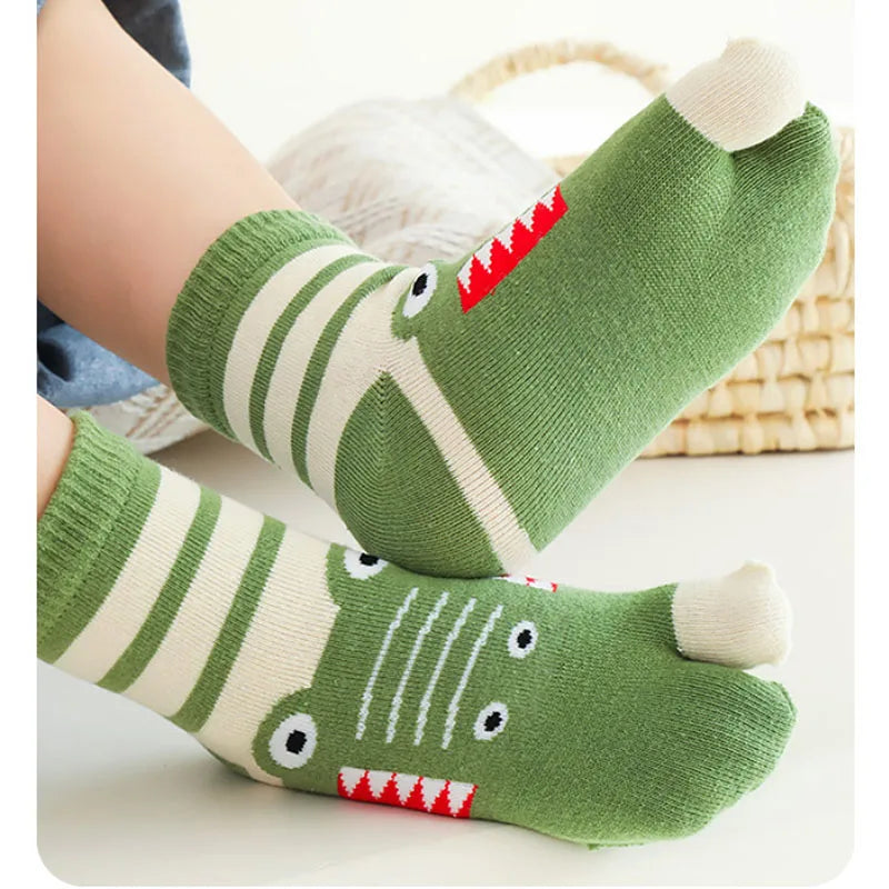 Kids Cotton Tabi Socks – 5 Pairs