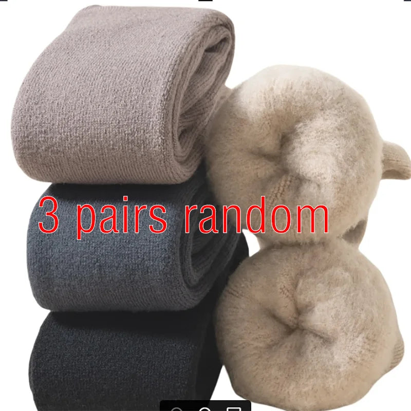 3 Pair Winter Thick Warm Men's Knee High Wool Socks