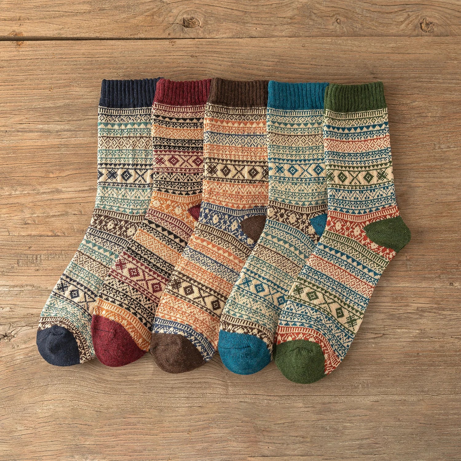 5 Pairs Vintage Winter Socks