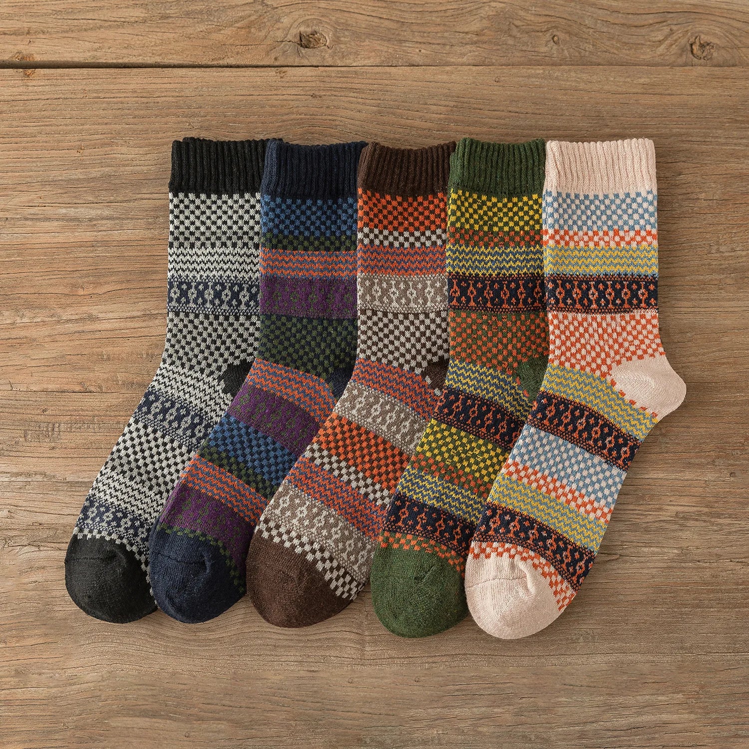 5 Pairs Vintage Winter Socks